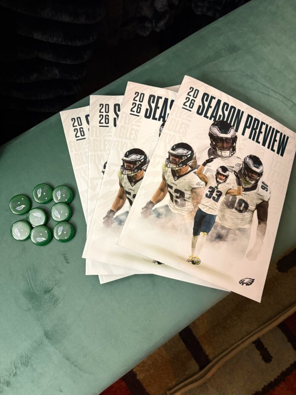 (4) Philadelphia Eagles 2026 Season Preview Magazine + (8) Pins